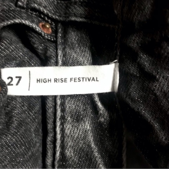 PACSUN ‘80s Vibe Black Acid Wash High Waisted Cut Off Denim Frayed Jean Shorts - Picture 9 of 10